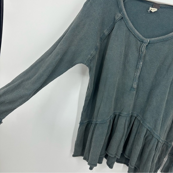 We The Free Coastline Peplum Top Size Large Boho Whimsical Fairy Button Up - Picture 8 of 10